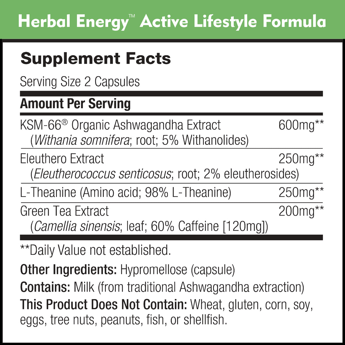 Herbal energy formulas
